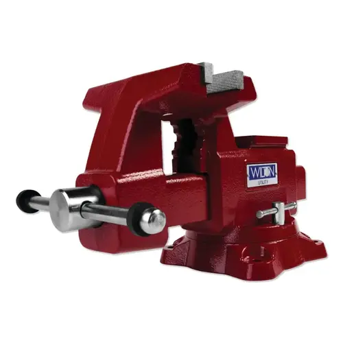 Utility Bench Vise, 6-1/2 in Jaw Width, 4 in Throat Depth, 360 degree Swivel Base Utility Bench Vise, 6-1/2 in Jaw Width, 4 in Throat Depth, 360 degree Swivel Base