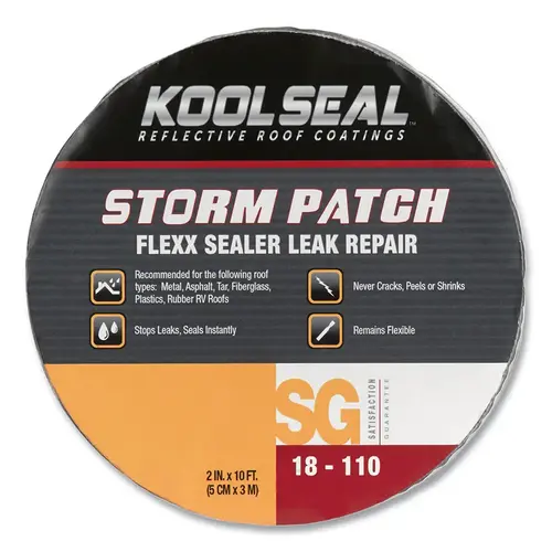 Storm Patch  Flexx Sealer Leak Repair Tape, 2 in x 10 ft, Gray - pack of 16