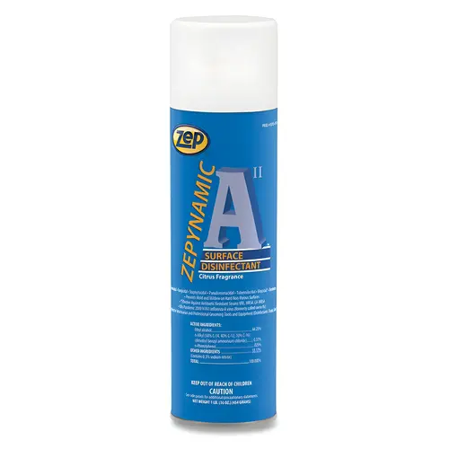 ZEPYNAMIC A II Surface Disinfectant, 20 oz, Aerosol Can, Citrus Scent ZEPYNAMIC A II Surface Disinfectant, 20 oz, Aerosol Can, Citrus Scent