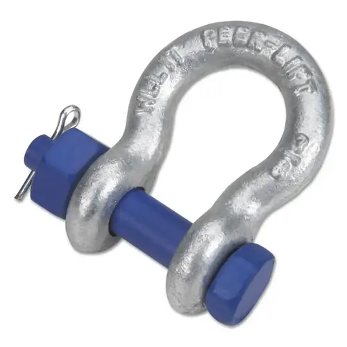 Screw Pin Anchor Shackles, 1 1/16 in Opening, 5/8 in Bail, 6,250 lb Load, Cotter - pack of 25 Screw Pin Anchor Shackles, 1 1/16 in Opening, 5/8 in Bail, 6,250 lb Load, Cotter - pack of 25