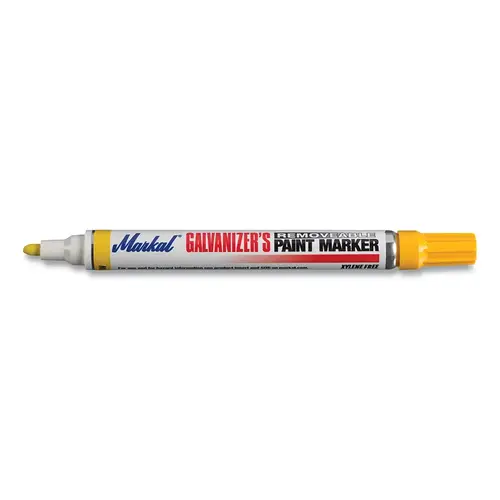 Galvanizer's Removable Paint Marker, Yellow, Medium Tip, Bullet - pack of 12 Galvanizer's Removable Paint Marker, Yellow, Medium Tip, Bullet - pack of 12