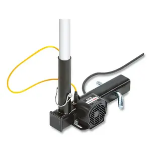 CHECKERS TP7015PCBU Warning Whip 2 in Hitch Mount, Lighted Telescoping, Threaded Hex Base/24 in Power Cord w/7-Way Plug/Backup Alarm