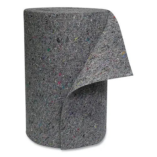 Recycled Fiber Rag Rug, 150 ft L x 36 in W, Universal, 50 gal Absorbtion, Gray Recycled Fiber Rag Rug, 150 ft L x 36 in W, Universal, 50 gal Absorbtion, Gray