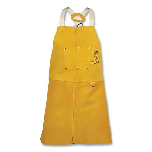 Cowhide Bench Apron, 5320, Two Chest Pockets, Cotton Crossed Back Straps, 24 in W x 28 in L, 30 in W Flare, Brown Cowhide Bench Apron, 5320, Two Chest Pockets, Cotton Crossed Back Straps, 24 in W x 28 in L, 30 in W Flare, Brown