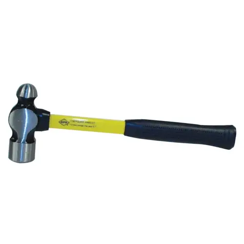 Classic Ball Pein Hammer, Fiberglass Handle, 13 in, Carbon Steel 16 oz Head Yellow/Black Classic Ball Pein Hammer, Fiberglass Handle, 13 in, Carbon Steel 16 oz Head Yellow/Black