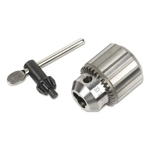 Heavy Duty Plain Bearing Chuck, K3, 0.04 in-1/2 in Cap., Jacobs 33JT Female Heavy Duty Plain Bearing Chuck, K3, 0.04 in-1/2 in Cap., Jacobs 33JT Female