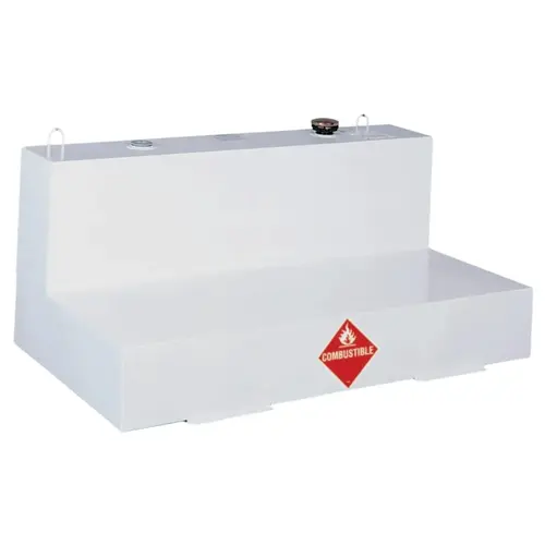 Liquid Transfer Tanks, Low-Profile L-Shaped, 76 gal to 82 gal, Steel, White