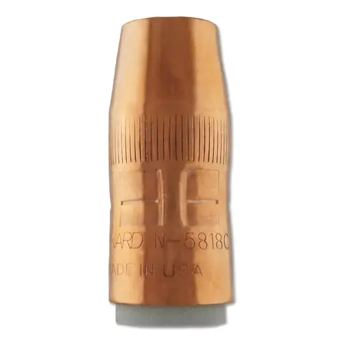 Centerfire MIG Nozzle, 1/8 in Recess, 5/8 in Bore, For T Series Tip, Copper Centerfire MIG Nozzle, 1/8 in Recess, 5/8 in Bore, For T Series Tip, Copper
