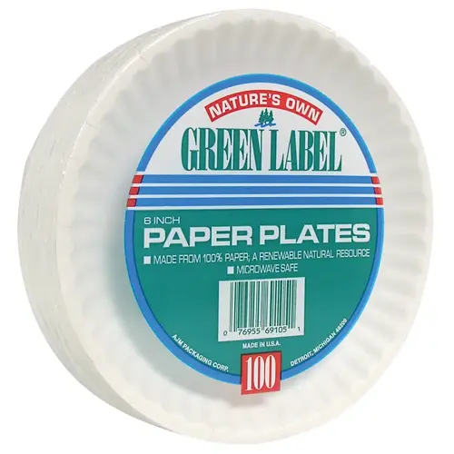 Nature's Own Green Label 6 In. Paper Plates (100-Count) Nature's Own Green Label 6 In. Paper Plates (100-Count)