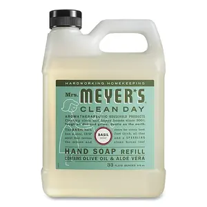 Mrs. Meyer's 651349 Hand Soap Refill, Basil, 33 fl oz - pack of 6