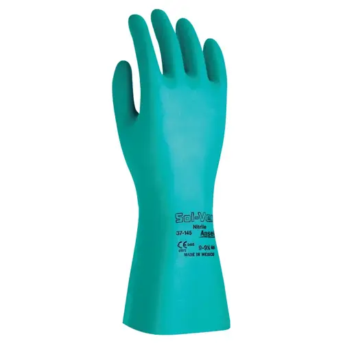 37-155 Nitrile Gloves, Gauntlet Cuff, Unlined, Size 7, Green, 15 mil - 2 per pack x144 packs