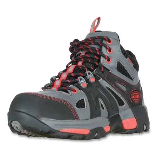 Men's Industrial Hikers, 5 in Mid-Hiker, Size 12, Gray/Red Pair Men's Industrial Hikers, 5 in Mid-Hiker, Size 12, Gray/Red Pair