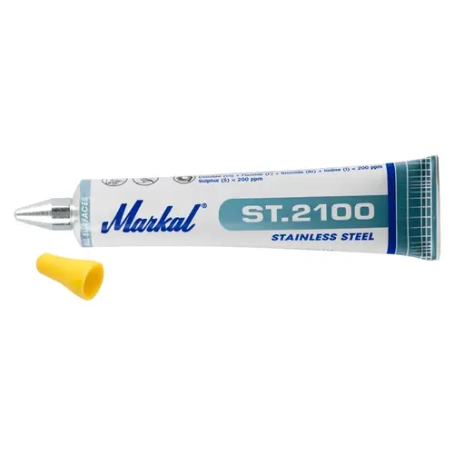 ST 2100 Tube Marker, Yellow, 1/8 in Tip, Metal Ball Tip - pack of 48