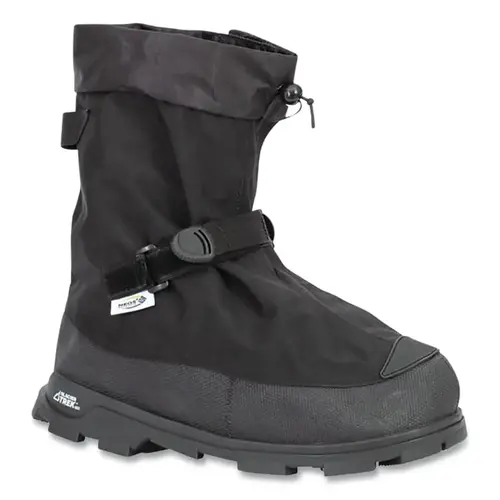Voyager  Overshoes, with Heel, 3XL, 11 in H, 500 Denier Nylon/Polyurethane/SS Cleats, Black Pair