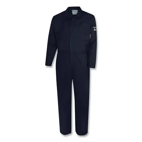 FR/Arc-Rated Safety Coveralls, ZFE109, Collared w/Adjustable Ankles/Wrists, 4X-Large, Navy Blue FR/Arc-Rated Safety Coveralls, ZFE109, Collared w/Adjustable Ankles/Wrists, 4X-Large, Navy Blue