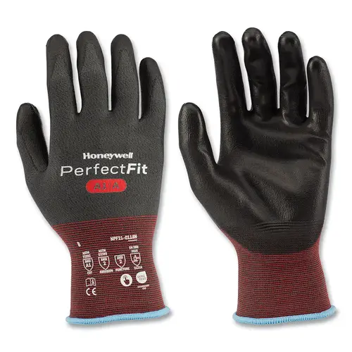 Perfect Fit Cut Resistant Gloves, Polyurethane Coating, 18 Gauge, A1/A Cut level, 9-L Grey - 2 per pack x10 packs