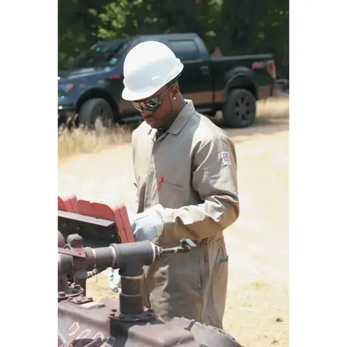 681 Full-Featured Contractor Style FR Coveralls, Tan, Large 681 Full-Featured Contractor Style FR Coveralls, Tan, Large