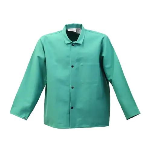 Flame Resistant Jacket, X-Large, Cotton Blend, Green Flame Resistant Jacket, X-Large, Cotton Blend, Green