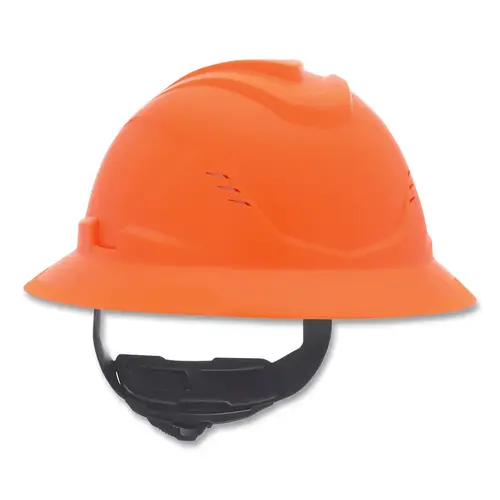 V-Gard  C1  Hard Hat, Fas-Trac  III 4 Point Ratchet, Vented, Hi-Viz Orange