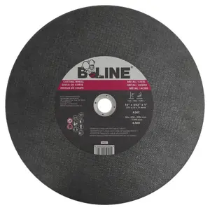 B-LINE ABRASIVES 14321 Cutting Wheel, 14 in dia, 3/32 in Thick, 1 in Arbor, 36 Grit, Aluminum Oxide Black - pack of 10
