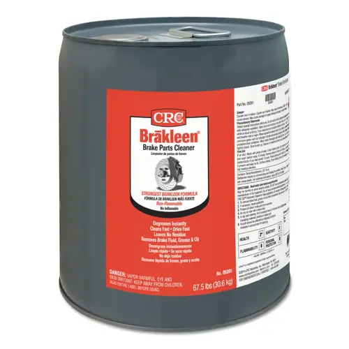 Brake Parts Cleaner, 5 gal Pail, Irritating Odor, Chlorinated Colorless Brake Parts Cleaner, 5 gal Pail, Irritating Odor, Chlorinated Colorless