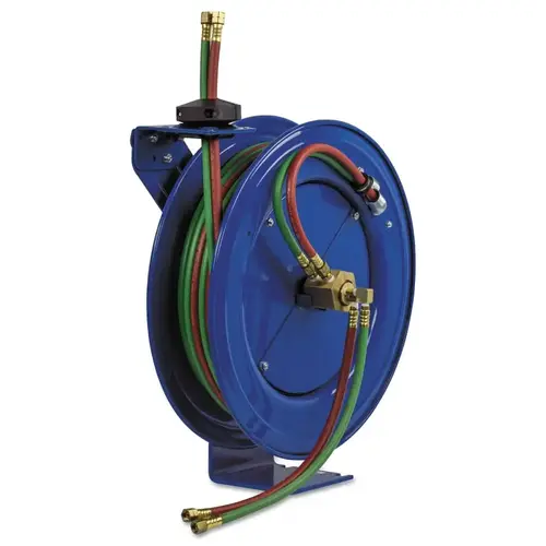 Spring Driven Welding Hose Reels, 75 ft, Oxygen-Acetylene Dual Hose