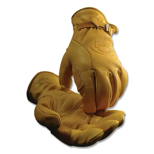 1304 Top Cow Grain Leather Water-Repellent Drivers Gloves, X-Large, Unlined, Gold Pair