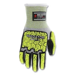 PREDATOR PD6952XXL Predator  Mechanics Work Gloves, HyperMax /Polyurethane/PD6 Tire Tread, 2X-Large, Black Coating/Salt/Pepper Knit