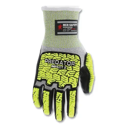 Predator  Mechanics Work Gloves, HyperMax /Polyurethane/PD6 Tire Tread, 3X-Large, Black Coating/Salt/Pepper Knit -Pair - 2 per pack x12 packs