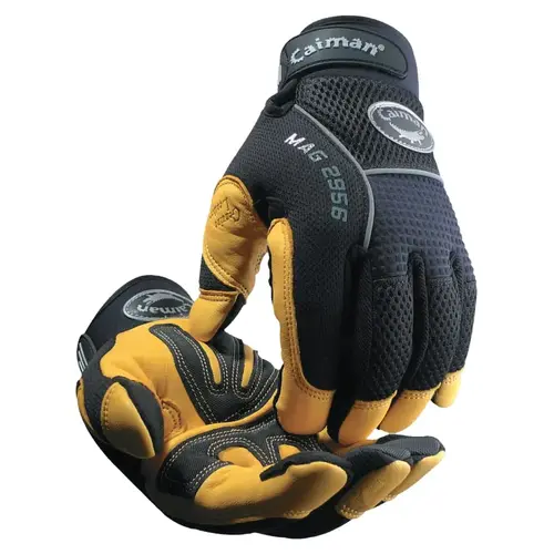 Gold Grain Leather Palm Gloves, X-Large, Gold/Black Pair Gold Grain Leather Palm Gloves, X-Large, Gold/Black Pair