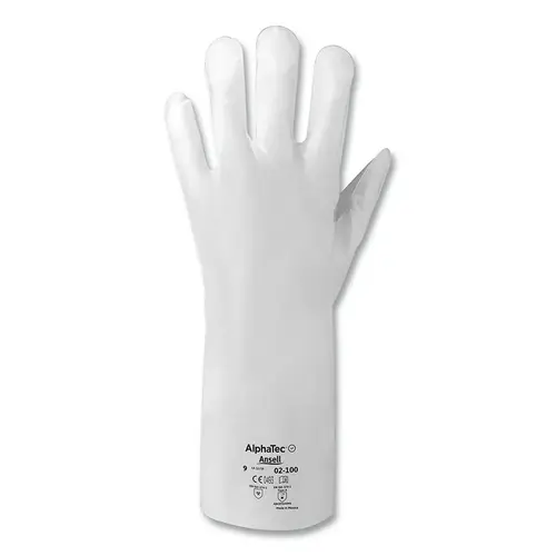 02-100 Chemical-Resistant Gloves, Size 7, White - 2 per pack x12 packs