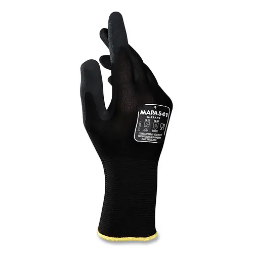 Ultrane 541 Nitrile Coated Gloves, Size 09, Black
