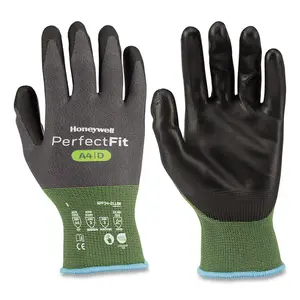 PERFECT FIT NPF24-0118N-9 Perfect Fit Cut Resistant Gloves, Polyurethane Coating, 18 Gauge, A4/D Cut level, 9-L Grey - 2 per pack x10 packs