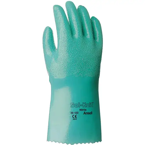 39-122 12 in Reinforced Nitrile Gloves, Gauntlet Cuff, Interlock Knit Cotton Lined, Size 9, Green - 2 per pack x12 packs 39-122 12 in Reinforced Nitrile Gloves, Gauntlet Cuff, Interlock Knit Cotton Lined, Size 9, Green - 2 per pack x12 packs