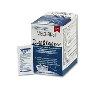 MEDI-FIRST 83580 Cough and Cold Relief Caplet, Unflavored