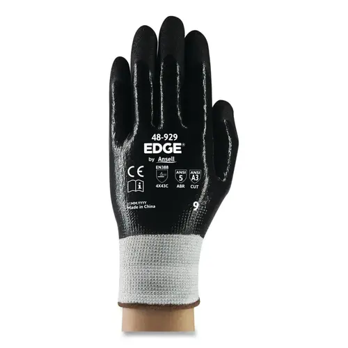 48-929 Cut and Oil Resistant Gloves, Size 10, Black - 2 per pack x12 packs