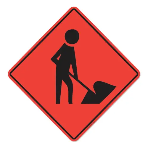 Workers Symbol Signs, Orange, Nonreflective, 48 in Long Workers Symbol Signs, Orange, Nonreflective, 48 in Long
