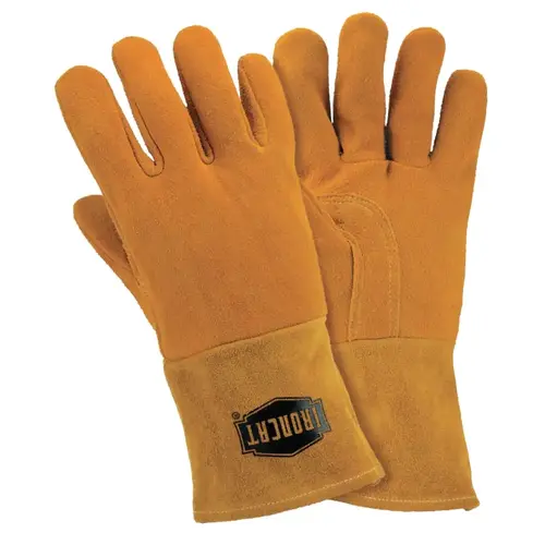Insulated Top Grain Reverse Deerskin MIG Welding Gloves, X-Large, Orange/Tan - 2 per pack x6 packs