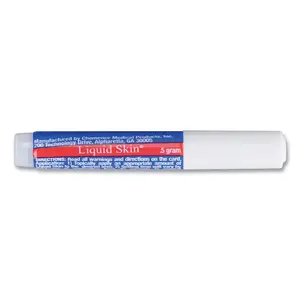 LIQUID SKIN 92848 Liquid Bandage, 4 in W, 3 in L, 0.5 g, Pipette Clear