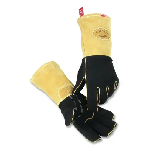 1852 Deerskin Wool Lined MIG/Stick Welding Gloves, Large, Black/Gold, Gauntlet Cuff Pair 1852 Deerskin Wool Lined MIG/Stick Welding Gloves, Large, Black/Gold, Gauntlet Cuff Pair