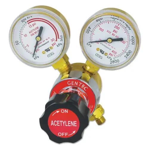 Single Stage Regulators, Acetylene, CGA 200 "MC" Rear, 400 psi inlet Single Stage Regulators, Acetylene, CGA 200 "MC" Rear, 400 psi inlet