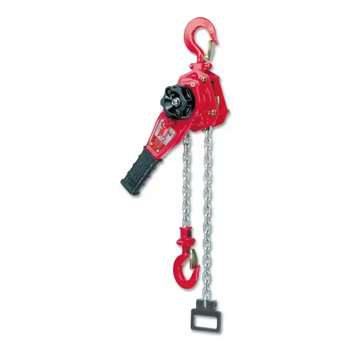 LSB-B Ratchet Lever Hoist, 1 1/2 Tons Cap., 15 ft Lifting Ht., 1 Fall, 55 lbf
