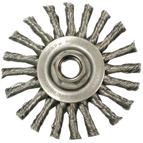 Narrow Face Cable Twist Wheel-TC Series, 4 D x 3/8 W, .02 Stainless, 5/8-11 Steel Gray - pack of 5