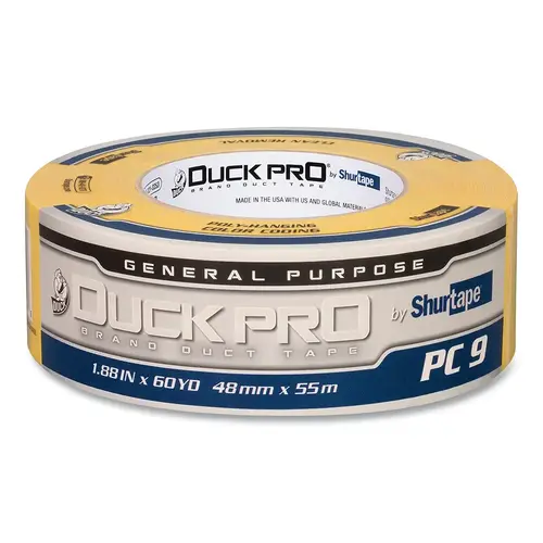 PC 009 Contractor Grade CoExtruded Duct Tape, 1.88 in x 60.1 yd, 9 mil, Yellow - pack of 24
