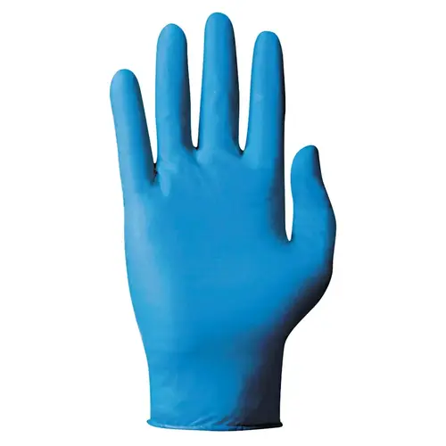 92-575 Nitrile Powdered Disposable Gloves, Textured Fingers, 4.3 mil Palm/5.5 mil Fingers, Large, Blue
