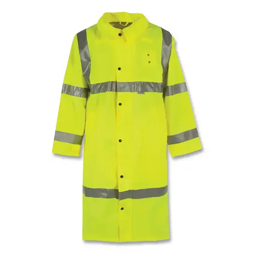 Air-Tex Series High Visibility Breathable Rain Coat, Polyester, Lime, 48 in L, X-Large Air-Tex Series High Visibility Breathable Rain Coat, Polyester, Lime, 48 in L, X-Large