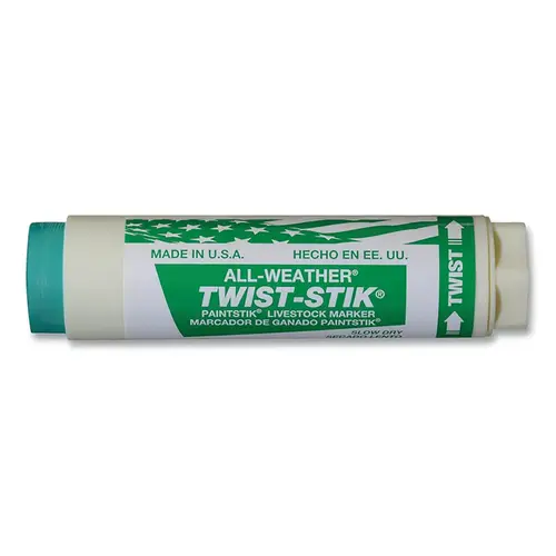 Twist-Stik  Livestock Marker, 1.37 in dia, 4.75 in L, Green - pack of 12