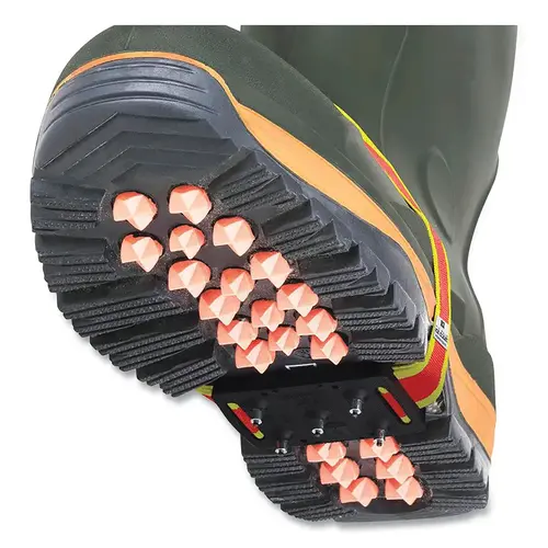 Mid-Sole Intrinsic Ice Cleat, One Size, Polymer Blend, Black/Red/Yellow, High Profile Pair