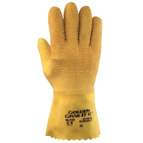 Golden Grab-It  Gloves, Size 10, Gray/Yellow, Fully Coated - 2 per pack x12 packs