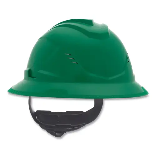 V-Gard  C1  Hard Hat, Fas-Trac  III 4 Point Ratchet, Vented, Green